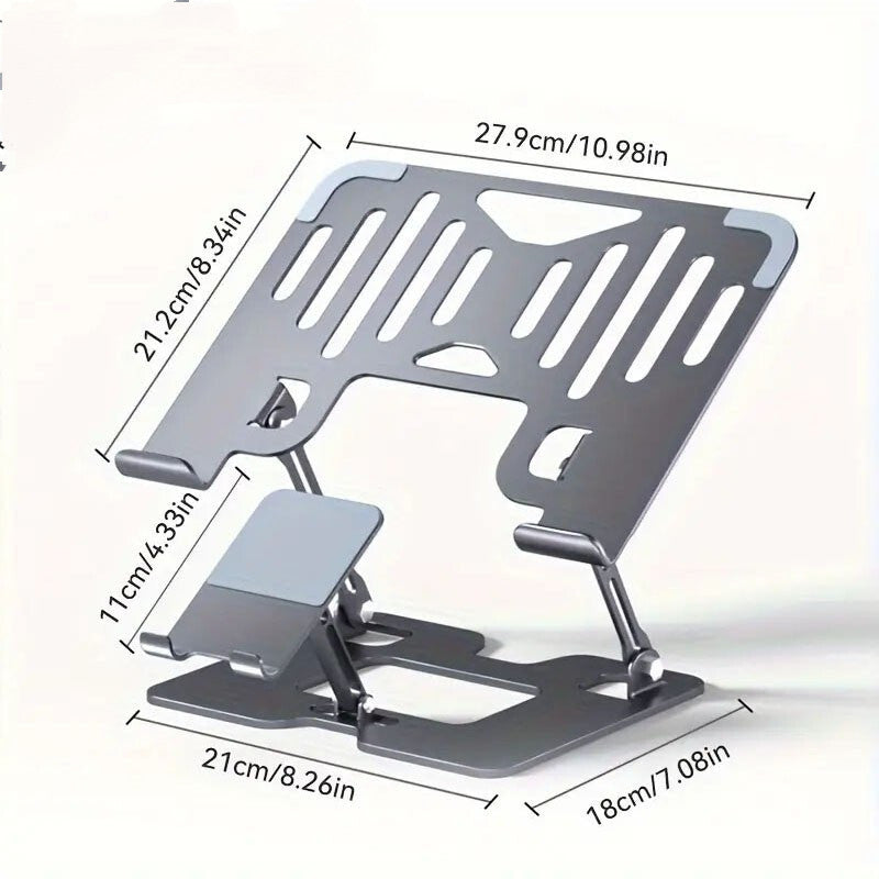 2 In 1 Steel Laptop Stand and Phone Holder